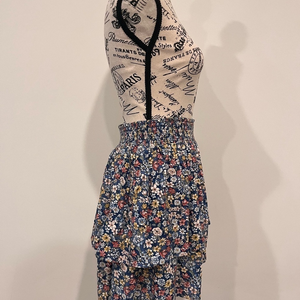I.N. Women's Floral Blue Ruffle Skirt - Picture 2 of 3